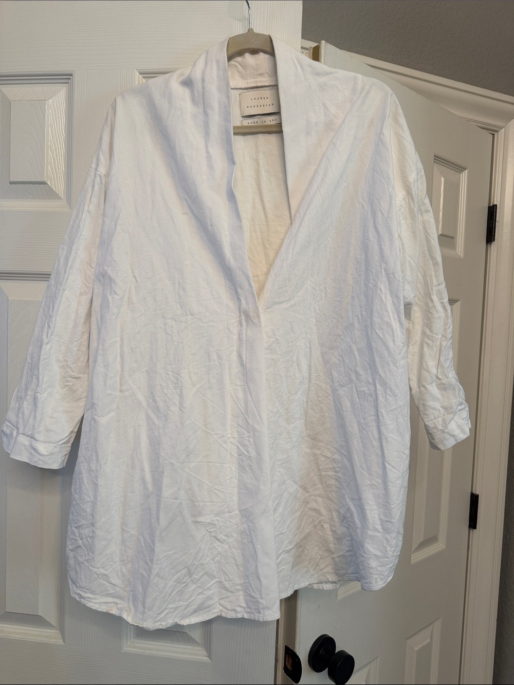 Lauren Manoogian White Open Tunic Top